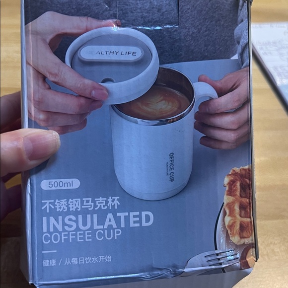 # 0767+ Gray and White Insulated Mug with Handle - Picture 9 of 10